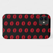 Patroon voor rode kissons Case-Mate iPhone case (Achterkant (horizontaal))