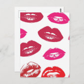 Patroon voor rode mondjes Aangepast Briefkaart (Voorkant / Achterkant)