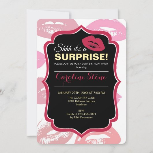 Patroon voor rode mondjes Aangepast Kaart (Voorkant)