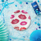 Patroon voor rode mondjes Aangepast Papieren Bordje (Feest)