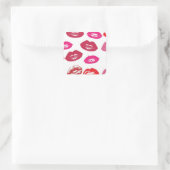 Patroon voor rode mondjes Aangepast Vierkante Sticker (Tas)