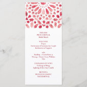 Patroon voor rode Waterverf-medaille-Tegel Programmakaart (Voorkant)