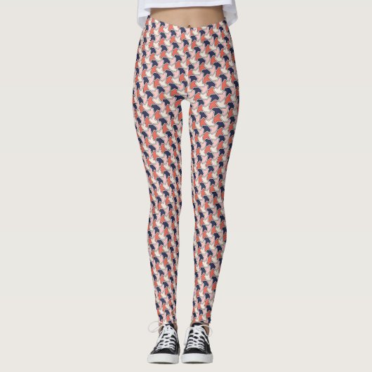 Patroon voor rode witte blauwe geometrische pijlen leggings (Voorkant)