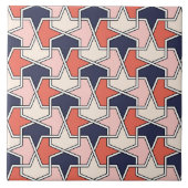 Patroon voor rode witte blauwe geometrische pijlen tegeltje (Voorkant)