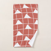 Patroon voor rode witte cheques met driehoek bad handdoek (Handdoek)