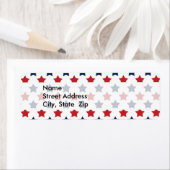 Patroon voor rode, witte en blauwe sterren etiket (Insitu)