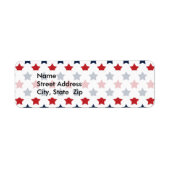 Patroon voor rode, witte en blauwe sterren etiket (Voorkant)