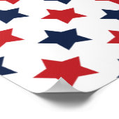 Patroon voor rode, witte en blauwe sterren poster (Hoek)