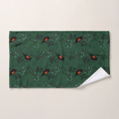 Patroon voor rode zwarte vogels bad handdoek (Handdoek)