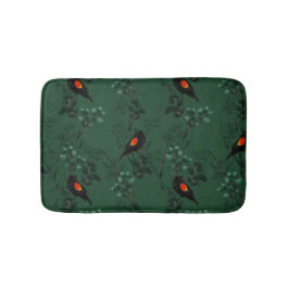 Patroon voor rode zwarte vogels badmat