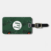 Patroon voor rode zwarte vogels bagagelabel (Voorkant horizontaal)