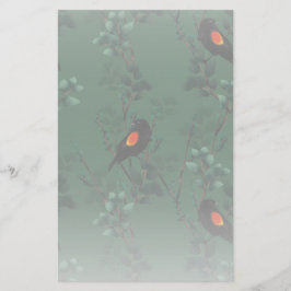 Patroon voor rode zwarte vogels briefpapier