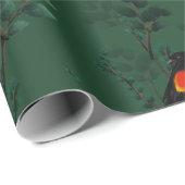 Patroon voor rode zwarte vogels cadeaupapier (Rol Hoek)