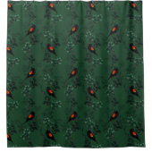 Patroon voor rode zwarte vogels douchegordijn (Voorkant)