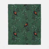 Patroon voor rode zwarte vogels fleece deken (Voorkant)