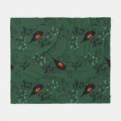 Patroon voor rode zwarte vogels fleece deken (Voorkant (Horizontaal))
