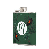 Patroon voor rode zwarte vogels heupfles (Links)