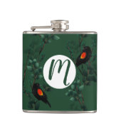 Patroon voor rode zwarte vogels heupfles (Voorkant)