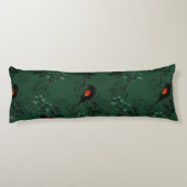 Patroon voor rode zwarte vogels lichaamskussen (Achterkant)