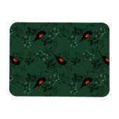 Patroon voor rode zwarte vogels magneet (Horizontaal)
