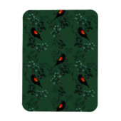 Patroon voor rode zwarte vogels magneet (Verticaal)
