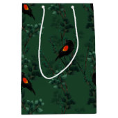 Patroon voor rode zwarte vogels medium cadeauzakje (Voorkant)