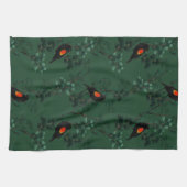 Patroon voor rode zwarte vogels theedoek (Horizontaal)