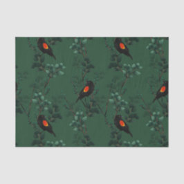 Patroon voor rode zwarte vogels tissuepapier