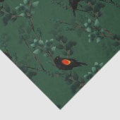 Patroon voor rode zwarte vogels tissuepapier (Detail)