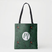 Patroon voor rode zwarte vogels tote bag (Voorkant)
