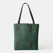 Patroon voor rode zwarte vogels tote bag (Achterkant)