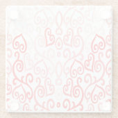 Patroon voor rood en roze hart glazen onderzetter (Achterkant)