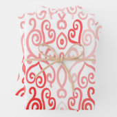 Patroon voor rood en roze hart inpakpapier vel (In situ)