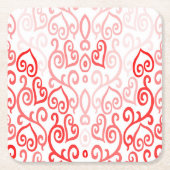 Patroon voor rood en roze hart kartonnen onderzetters (Voorkant)