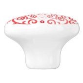 Patroon voor rood en roze hart keramische knop (Zijkant)