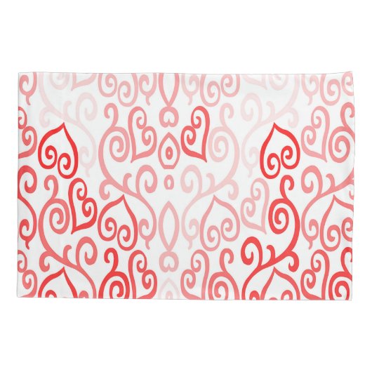 Patroon voor rood en roze hart kussensloop (Achterkant-Links)