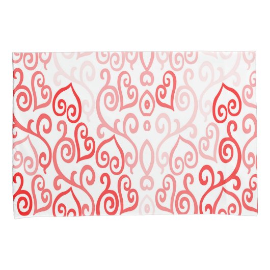 Patroon voor rood en roze hart kussensloop (Voorkant-Rechts)