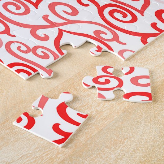 Patroon voor rood en roze hart legpuzzel (Zijkant)