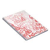 Patroon voor rood en roze hart notitieboek (Rechterzijde)