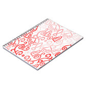 Patroon voor rood en roze hart notitieboek (Linkerzijde)