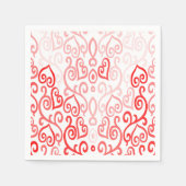 Patroon voor rood en roze hart servet (Voorkant)