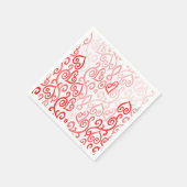 Patroon voor rood en roze hart servet (Hoek)