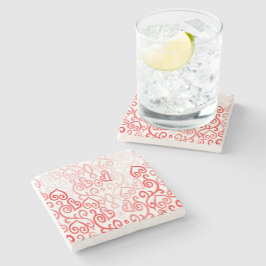 Patroon voor rood en roze hart stenen onderzetter