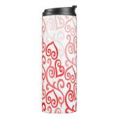 Patroon voor rood en roze hart thermosbeker (Gedraaid links)