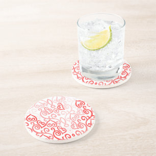 Patroon voor rood en roze hart zandsteen onderzetter