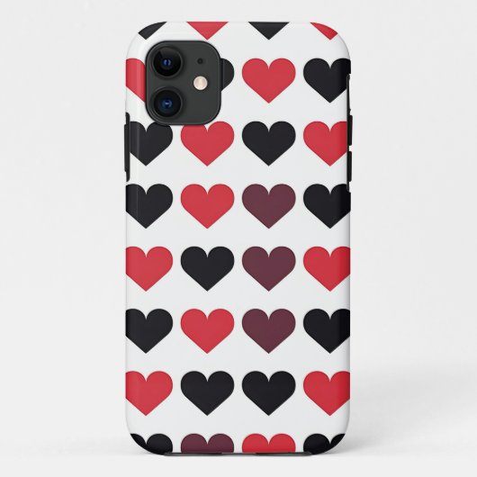 Patroon voor rood en zwart hart Case-Mate iPhone case (Achterkant)