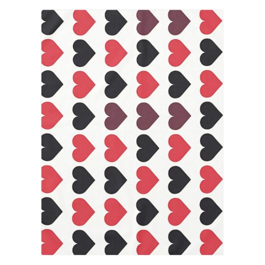 Patroon voor rood en zwart hart tafelkleed (Voorkant)