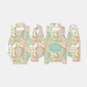 Patroon voor roze en Aqua Blue Hot Air-luchtballon Bedankdoosjes (Uitgevouwen)