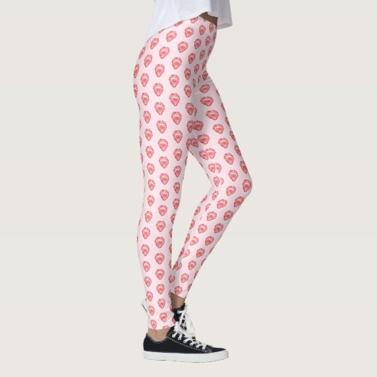 Patroon voor roze en roodgekleurd hartkunstwerk leggings (Rechts)