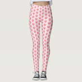 Patroon voor roze en roodgekleurd hartkunstwerk leggings (Voorkant)